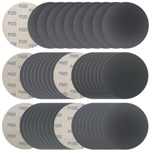 TEMU 5인치/125mm, 50장 세트 다양한 그릿 (1000, 1500, 2000, 5000) 방수 실리콘 카바이드 연마지, 랜덤 오비탈 샌더용 스펀지 & 드라이 사포, 자동차 금속 폴리싱 및 연삭용