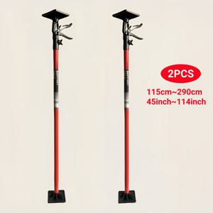 TEMU 2개 세트 헤비듀티 조절 가능한 지지대 (45.3인치~114.6인치 / 115cm-290cm), 미끄럼 방지 베이스 - 문 걸이, 선반, 건설, 사진 촬영용 - 전문가 및 DIY 프로젝트, 홈 개선, 내구성 강화, 긴 손잡이, 집수리용 장력봉|방문손잡이|다리미|DIY