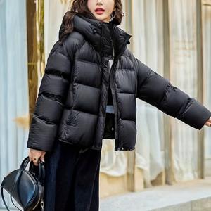 TEMU 여성용 오버사이즈 겨울 퍼퍼 코트, 전면 지퍼 클로저 - 숏 길이, 풀 지퍼 디자인, 루즈핏 T자형 실루엣 & 플레어드 헴 - 캐주얼 엘레강트 아우터웨어, 블랙 (손세탁 가능) - 레이어링 & 캐주얼 복장에 완벽 - 2025 겨울 신상 - 여성용 시크 퍼퍼 재킷 - 풀 길이 지퍼 & 릴랙스드 핏 - 겨울 사용에 이상적