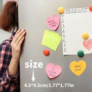 TEMU 16팩 하트 모양 스티키 노트, 16가지 색상, 20장/책, 총 320장, 4.5*4.5cm/1.77*1.77인치, 컬러풀 자체 접착 메모 패드, 귀여운 메모 패드, 아름답고 저렴한 문구류, 포스트 아이트/미학적