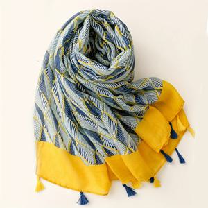 TEMU 1개 180 * 90cm 럭셔리 스타일 스카프, 새 태슬 숄, 야외 여행용 스카프, 가을 겨울 따뜻한 숄, 컬러풀 옐로우 네이비 블루 여성 인기 프린트 대형 손수건