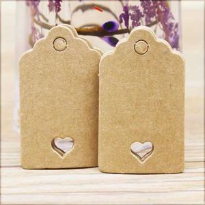 TEMU 100개 5*3cm DIY 종이 빈 태그 스캘럽 하트 홀로우 라벨 러기지 웨딩 노트 빈 가격 태그