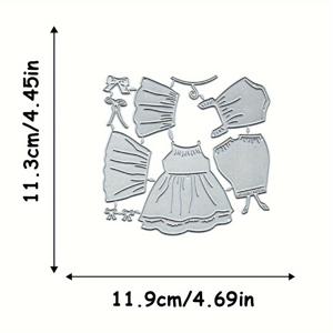 TEMU 1개 공주 드레스 금속 커팅 다이 템플릿 - 스크랩북용 탄소강 공예 다이, DIY 베이비 옷, 스크랩북 배경 및 휴일 축하 카드용 - 판타지 테마 엠보싱 템플릿, 스크랩북 용품, 내구성 있는 공예 도구