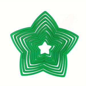 TEMU 크리스마스 쿠키 커터 10개 세트 - 별 & 나무 모양, 식품용 플라스틱 베이킹 몰드, DIY 트리트용, 축제 베이킹을 위한 완벽한 주방 액세서리
