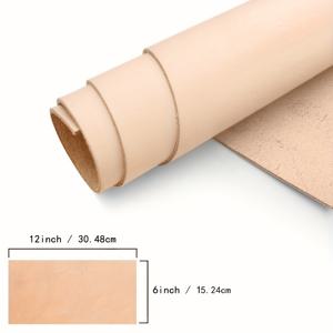 TEMU 천연 식물성 무두 처리 소가죽 가죽 시트, 두께 1.8-2.1mm, 가죽 공예 애호가를 위한 완벽한 제품: 조각, 염색, 엠보싱 및 재봉 프로젝트