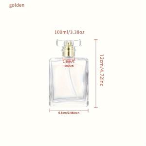 TEMU 투명 유리 사각 스프레이 병, 1.69oz & 3.38oz 옵션, 손세척 전용, 무향, 재사용 가능, PVC 프리 - 화장품에 이상적