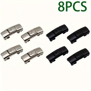 TEMU 8pcs 스타일리시한 금속 퀵 리리스 노 타이 신발끈 버클 - 편리한 착용을 위한 조절 가능한 핏이 있는 쉬운 프레스 온 버클 잠금 - 여성과 남성을 위한 불편한 신발끈 클립, 패션 신발끈 액세서리|조절 가능한 핏 버클|내구성 있는 금속 버클