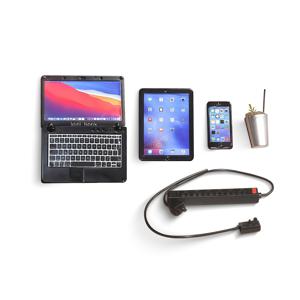 TEMU 5개 1:6 스케일 블랙 미니어처 디지털 기기 & 커피 선물 세트 – 금속 스마트폰, 태블릿, 노트북, 합금 소켓, 커피 머그 – 친구 & 가족을 위한 완벽한 참신 선물, 리얼리스틱 인형의 집 액세서리