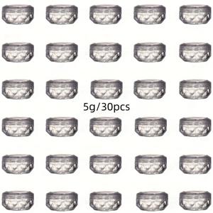 TEMU 30개 패턴 투명 플라스틱 병, 3g/5g - 플립탑, 무취 컨테이너 네일 아트, 화장품 크림 & 에센스용 - 휴대용 여행용 사이즈, 무향, 화장품 병