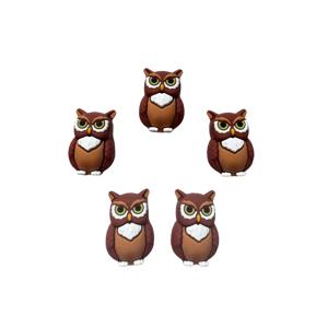 TEMU 5개 부엉이 실리콘 비즈 & 비즈 어소트먼트, DIY 키체인용 3D 참, 주얼리 만들기, 비즈 펜, 팔찌 및 휴일 장식용