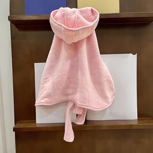 TEMU 【소프트 펫 목욕가운】빠른 건조, 부드러운 폴리에스터 소재 | 흡수력 좋은 귀여운 디자인 | 사계절용 편안함, 안전한 잠금장치, 목욕 및 건조에 이상적 | 작은 강아지와 고양이용 | 쉬운 착용|샤워가운