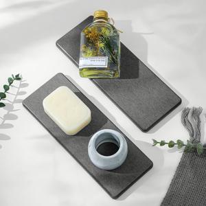 TEMU 2pcs 슈퍼 흡수력 다이아토미스 에어 테이블 매트 - 빠른 건조, 블루 & 화이트의 얼룩진 직선 돌 디자인, 욕실, 주방 및 커피 테이블에 이상적, 빠른 건조 기술 | 디자인 | 빠른 건조 재료