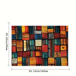TEMU 1개 생동감 있는 민족 프린트 폴리에스터 테이블보 - 빨강, 노랑, 파랑 & 검정 기하학 패턴 긴 직사각형 디자인, 식탁, 커피 테이블 및 파티 장식에 적합 2D 평면 파티 테이블보, 테이블 천 사각형, 테이블보, 생일 테이블보, 크리스마스 테이블보