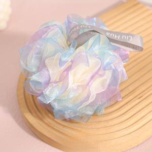 TEMU 1pc 판타지 스파클링 목욕 꽃 공 - 고급 소프트, 비색, 탈모 목욕 버블 공, 이중 컬러 디자인, 피부에 부드럽고 풍부, 생생하고 새롭게 목욕 보기를 위해 완벽합니다.