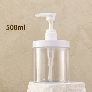 TEMU 1pc 재사용 가능한 플라스틱 펌프 디스펜서, 500ml/1000ml 와이드 머스, 여행, 샤워, 에센셜 오일, 재사용 가능한 샴푸 디스펜서에 적합, BPA 프리, 알코올 프리, 흰색 뚜껑이 있습니다