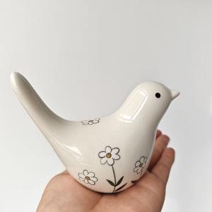 TEMU 1개 창의적인 북유럽 새 홈 데코 - 데이지 패턴 디자인 세라믹 수제 그림, 홈 데스크탑 장식용, 부활절과 할로윈에 적합