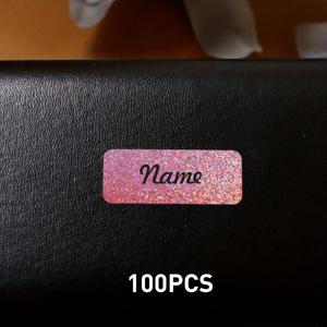 TEMU 60-500개 맞춤형 컬러 반짝이 이름표 스티커, 개인화 스티커, 물병 스티커, 생일 선물용 커스터마이징 가능, 독특한 선물, 이사용 문구류 스틴