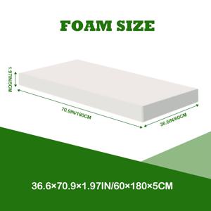 TEMU 1개 고밀도 폼 쿠션, 실내외 사용 가능, 부드럽고 편안한 스펀지 쿠션, 벤치, 침대, 소파 및 좌석용, 정원과 모든 날씨 장면에 완벽 매칭 (화이트) 야외 쿠션, DIY, 자유롭게 자르기 가능, 고탄성 스펀지, 변형 없이 휘어지고 구부러짐