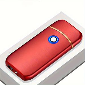 TEMU 1개 AZONT USB 충전식 방풍 전자 라이터, 지문 센서 & 양면 점화 기능, 고품질 무염기 작동, 리튬 배터리 구동 컴팩트 휴대용 라이터 (스마트 안전 점화 시스템), 캠핑 및 야외 활동용, 주방 라이터, 세련된 디자인, 내구성 강한 구조, 스마트 점화 라이터, 캠핑 애호가 및 등산객을 위한 휴대용 라이터