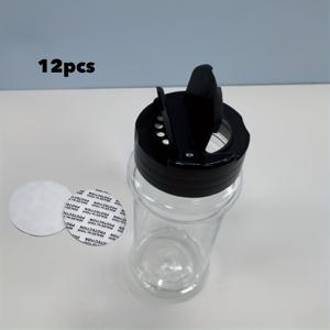 TEMU 6/12개, 3.5oz 누수 방지 양념통 블랙 스크류 뚜껑 포함, 휴대용 투명 향신료 보관 용기, 후추·고춧가루·소금 정리함, 주방 정리 및 보관용품|트라이탄밀폐용기