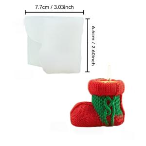 TEMU 1개 크리스마스 니트 신발 실리콘 몰드, DIY 아로마테라피 왁스 멜트/석고 클레이 비누 생일 공예, 테이블탑 & 홈 데코용 완벽한 장식 캔들 - 크리스마스 및 생일 파티에 적합