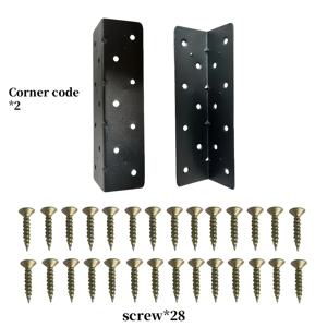 TEMU 30개 두꺼운 160mm 대형 L자 코너 코드 세트, 2개 코너 코드 + 28개 나사 포함, 소켓 정원 울타리 브래킷 커넥터 90도 침대 각도 강철 코너 코드 레이어 지지 액세서리