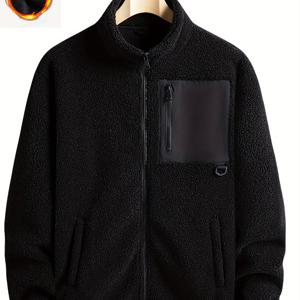 TEMU 서늘한 아침, 포근한 테디 플리스 커플 재킷 - 가을/겨울용 따뜻하고 통기성 좋은 스타일리시 |, 지퍼와 포켓