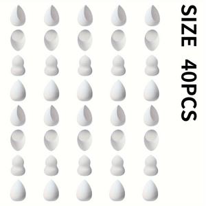 TEMU 40개 미니 메이크업 스폰지, 다기능 친수성 PU 뷰티 블렌더, 무향, 세부적인 화장 적용을 위한 다양한 모양