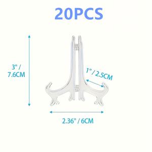 TEMU 20팩 투명 플라스틱 디스플레이 스탠드 3인치/6인치 - 사진, 카드, 예술, 접시, 인증서, 포스터용 전통 스타일 이젤 홀더 - 결혼식, 휴일 및 파티, 크리스마스, 할로윈을 위한 다용도 홈 & 이벤트 장식