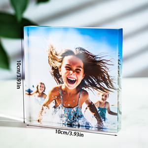 TEMU 1개의 맞춤형 아크릴 사진 블록, 클래식 스타일, 가족, 결혼식, 생일, 신생아, 커플 사진을 위한 다재다능한 장식, 전기 불필요, 크리스마스, 할로윈, 추수감사절, 데이, 어머니의 날