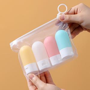 TEMU 샴푸, 바디 워시 및 화장품을 위한 여행용 컬러 스queegee 병 - 휴대용, 비어있는, 사용할 준비가 된, 샴푸 여행 병, 세련된 오발 디자인, 투명한 용기