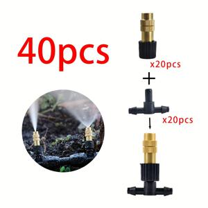 TEMU 40개 야외 스프레이 냉각 정원 관개 1/4인치 청동 미스트 노즐 4/7mm 호스 , 파티오 온실