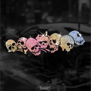 TEMU 1pc ZN Art Skull 비닐 스티커 - 자동차, 트럭, , 노트북용 반짝이는 자체 접착 스티커 - 반짝이는 금색 디자인, 찢어내는 것은 남지 않음, 단용, 스티커, 차량 맞춤, 강력한 그래픽 디자인, 부드러운 표면, 고품질 인쇄
