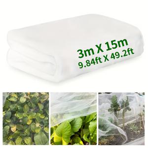 TEMU 1pc 초미세 메쉬 정원 네티 바리어 - 과수원, 채소 및 블루베리 나무 보호용 흰색 나일론 식물 보호, 온실 식물 보호 - 이상적인 정원 네티 곤충 바리어, 내구성 있는 플라스틱, 전원 필요 없음