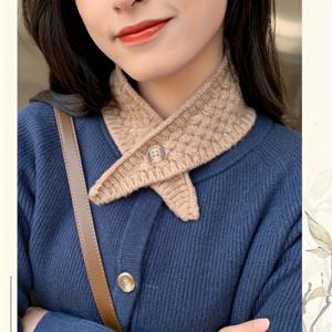 TEMU 여성용 블랙 넥 가이터 스카프 - 추운 날씨용 스타일리시 아크릴 커프 브레이슬릿, 탄성 핏, 다용도 및 따뜻함, 캐주얼 아웃팅에 완벽, 넥 스카프, 추운 날씨 액세서리, 넥 라인, 내구성 있는 넥웨어
