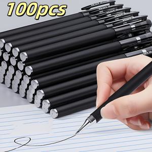 TEMU 100개 패키지 퀵 드라이 0.5mm 미세 팁 젤 펜 - 블랙 잉크, 떨어지지 않는 부드러운 글쓰기 - 사무실, 노트 작성 및 예술 창조에 적합 - 내구성 있는 인간공학적 디자인, 비즈니스 스테이션러리 | 전문적인 외관 | 금속 액센트, 글쓰기 특수 펜