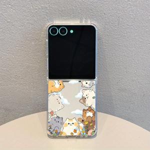 TEMU 고양이 디자인의 투명한 방탄 폰 케이스, 삼성 갤럭시 Z 플립 7 및 Z 플립 7 SE에 적합, 이 케이스는 삼성 갤럭시 플립 7 시리즈에 완벽한 보호를 제공하며, 얇고 가벼우며 스크래치 방지 기능이 있는 튼튼한 쉘을 갖추고 있습니다