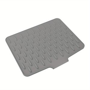 TEMU 1개 LDQ - 슬립 실리콘 주방 싱크대 & 카운터탑 배수 패드 - 내열성 (최대 250°C), 내장형 배수 설계, 식기 건조대 및 공간 절약 정리함, 40x30cm, 쉬운 청소 블랙 & 그레이, 냉장고, 스토브, 싱크대용 (현대적인 주방에 적합), 디자인, 미끄럼 방지 표면, 카운터탑 보호대, 홈쿡|식기건조대|식기건조기