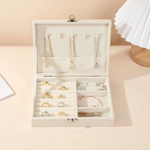 TEMU 1단 보석 정리함 소프트 벨벳 안감 구획 포함 - 우아한 블랙 주얼리 보관 케이스, 목걸이, 팔찌, 귀걸이, 반지용 휴대용 스냅 클로저 여행용 보석 정리함 - 여성에게 완벽한 선물, 집이나 여행 사용, 보석 상자|링귀걸이