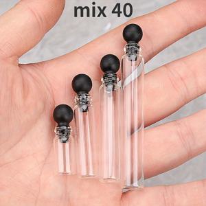 TEMU 40개 1ml, 2ml, 3ml 유리 병 - 향수 없는, 투명, 향수, 에센셜 오일, 액체 샘플에 완벽, 향수 보관 | 세련된 병 디자인 | 내구성 있는 유리