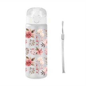 TEMU 1pc 꽃무늬 26oz/780ml 물병 - 누출 방지, 휴대용 야외 여행, 피트니스 및 스포츠 - 어머니의 날, 아버지의 날, 간호사 날, 졸업, 교사 날, 친구 생일 선물 - PVC 프리, 손세탁만, 둥근 모양, 보온 보냉