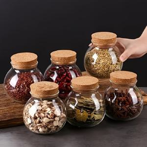 TEMU 커피, 향신료, 사탕, 소금, 쿠키, 조미료용 500ml 투명 유리 보관 용기 세트 (3/6개)