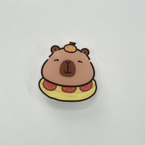 TEMU 귀여운 카피바라 폰 케이스 & 접이식 핑거 스탠드 - 사랑스러운 샌드위치 디자인, 유연한 접착 백킹, 내구성 있는 스마트폰 보호 커버 - 남자친구, , 가족을 위한 특별한 선물, 귀여운 휴대폰 액세서리, 2D 평면