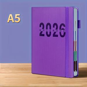 TEMU 2026 새로운 달력 로그: 자제력 체크인, 시간 관리, 일일 페이지, 365일 계획, 사무실, 400페이지, 일일 계획자| 시각적 조직| 쉽게 청소 가능한 종이