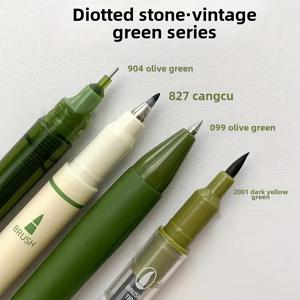 TEMU 4pcs 점토 돌 보석 빈티지 그린 시리즈 분수 펜 - 부드러운 쓰기, 세련된 디자인, 내구성 있는 플라스틱, 빠른 건조 잉크, 추가 미세 팁으로 사무실 및 학교 노트, 학교용품 | 빈티지 그린 펜 | 내구성 있는 플라스틱 펜, 분수 펜