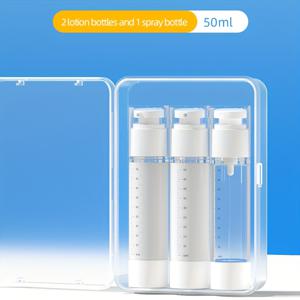 TEMU 크리스마스 할로윈 50ml 진공 디스펜서 병 스케일 포함, 여행용 리필 가능 화장품 용기 (로션 및 세럼 샘플용), 상자 포함, 휴대용 압력 스프레이 병|트래블보틀