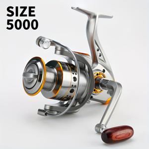 TEMU DC1000-7000 시리즈, 5.2:1 기어비 회전식 낚시 릴, 26lb 강도, 알루미늄 합금 풀 메탈 라인 컵, 좌/우 손잡이, 부드럽고 민감한, 담수 및 해수용 내구성 낚시 장비, 초보자 및 전문가에게 적합