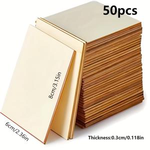 TEMU 50개 6cm x 8cm 재활용 나무 아트 보드 - DIY 홈 데코 크래프트 패널, 자연 나무 조각 디자인으로 그림, 그림, 콜라주 및 DIY 프로젝트, 나무 공예, 창의적인 작업 공간, 디자인, 내구성 나무