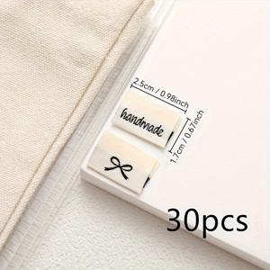 TEMU 30개 수제 공예 라벨 태그 - 컬러풀 체크무늬, 만화 사슴, 벌집 & 리본 디자인, 어린이 의류, 가방, 모자 & 양말용 | 영감을 주는 문구 & 재미있는 패턴이 있는 사전 절단 폴리에스터 원단, DIY 공예 재료 | 파스텔 컬러 태그 | 장식용 패치