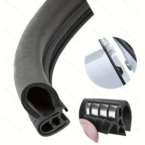 TEMU 10ft 블랙 자동차 도어 드래프트 스토퍼, 측면 조명 램프가 있는 고무 실리콘 스트립, 설치가 쉬움, 소음 및 물 차단, 자동차, 버스, 캠핑카, 보트, RV 및 가정용으로